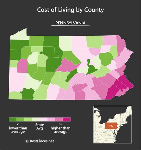 which counties are the cheapest to live in in pa